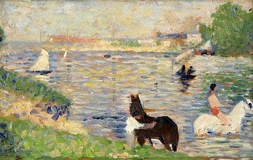Paarden in het water, Georges Seurat