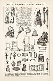 Vintage engraving Babilonian and Assyrian antiquities by Studio Wunderkammer