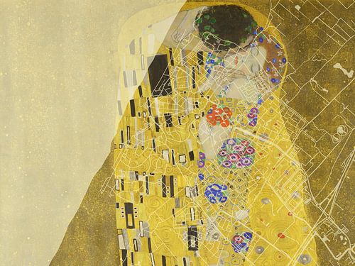 Carte de Noordwijk avec le Baiser de Gustav Klimt sur De Kaartenwinkel