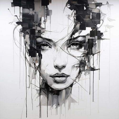 Femme moderne, portrait artistique/abstrait