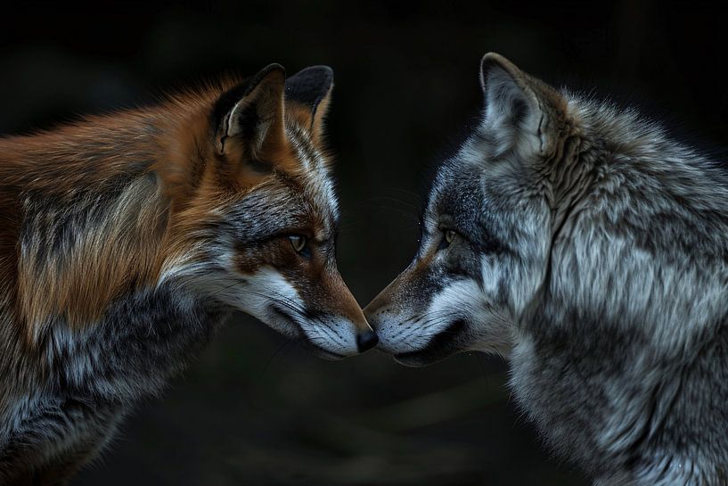 twee-wolven-samen-tekenen-stockfoto-s-van-wolf-creatures-rechtenvrije