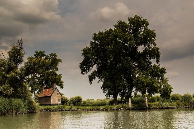 Boathouse in the Biesbosch by Guido Rooseleer