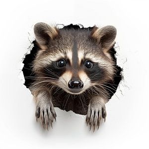 Waschbär aus der Wand