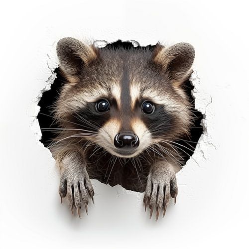 Waschbär aus der Wand