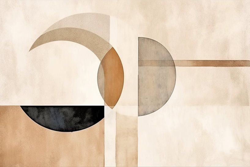 Taupe &amp; Beige Painting by ARTEO Paintings