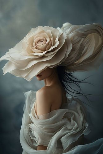 Schoonheid in Beige Tule no.3