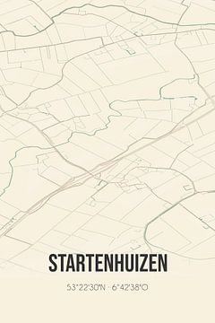 Vintage landkaart van Startenhuizen (Groningen) van Rezona