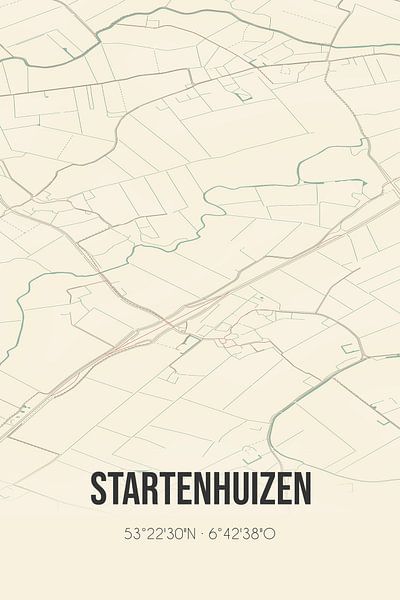 Vintage map of Startenhuizen (Groningen) by Prints of Place