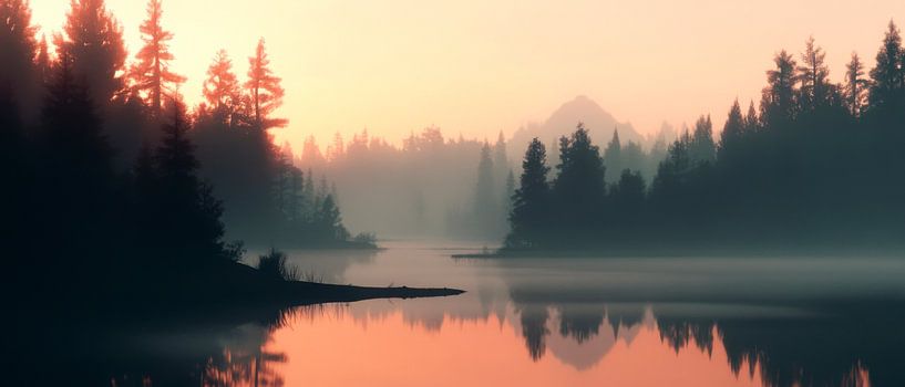 Dawn at the lake by Poster Art Shop