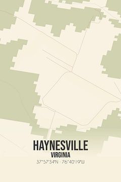 Vintage landkaart van Haynesville (Virginia), USA. van MijnStadsPoster