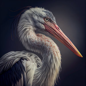 Portrait eines Storch Illustration