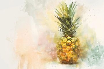 Aquarel ananas van Poster Art Shop