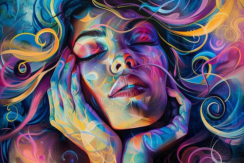 surrealistisch abstract portret vrouw