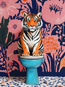 Tiger auf der Toilette