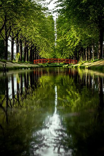 Bridge on a canal in a Dutch neighbourhood