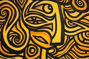 Abstract vrouwelijk portret met patronen van Art & Soul Creations
