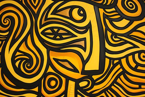 Abstract vrouwelijk portret met patronen