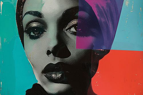 kleurrijk schilderachtig portret van vrouw