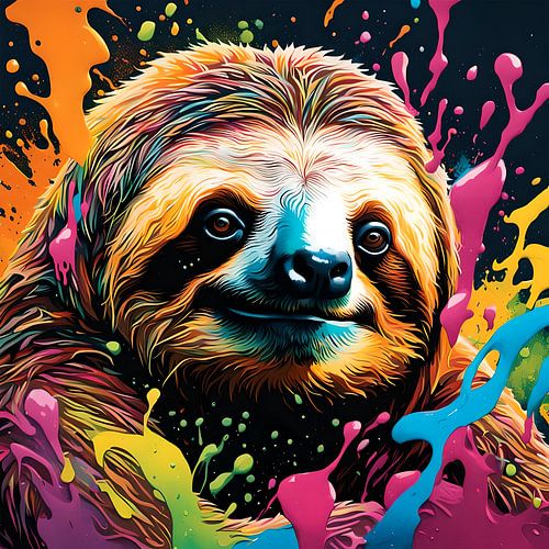 Sloth with splatters