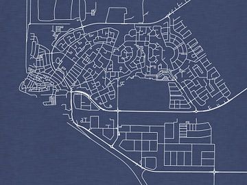 Kaart van Urk in Royaal Blauw van Map Art Studio