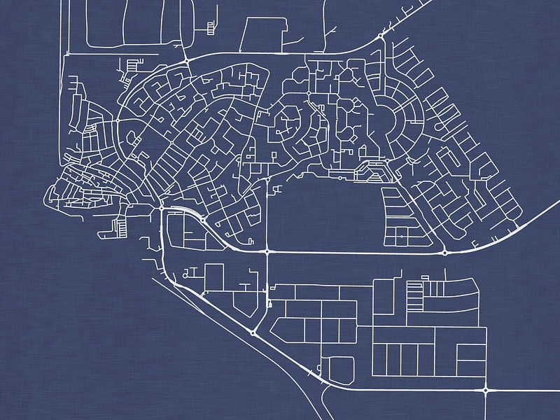 Karte von Urk in Königsblau von De Kaartenwinkel