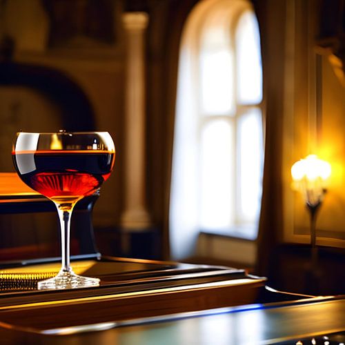 Een glas op de piano