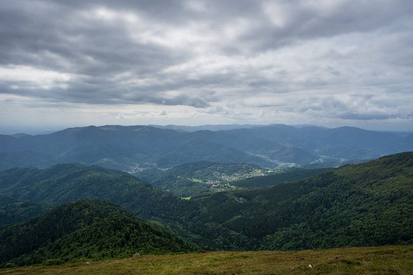 France - Amazing view from the top of the vosges over many green mountains by adventure-photos
