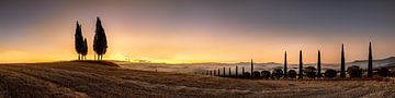Zonsopgang in Toscane. Breed XXL-panoramafoto van Voss fotografie