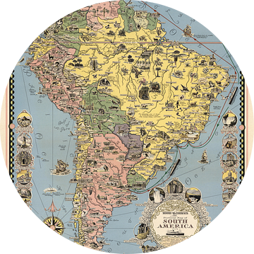 Historische kaart van Zuid-Amerika van World Maps