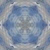 Abstract mandala in blauw beige en grijs van Maurice Dawson