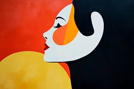 Farbenfrohes Profil – Nacht und Tag von Poster Art Shop