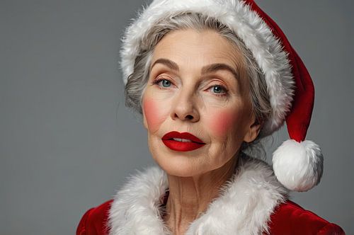 mooi meisje met kerstman kostuum