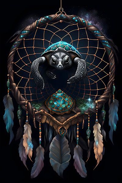 Dreamcatcher Schildpad - Indisch Krachtdier van Creavasis