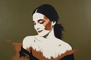 Grafisches Frauenporträt mit Nuancen von Imperial Art House