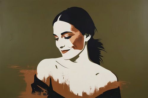 Grafisch vrouwenportret met nuance