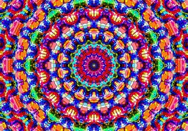 Hippie Time! (Mandala in Red) by Caroline Lichthart