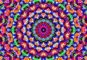 Hippie-Zeit! (Mandala in Rot)