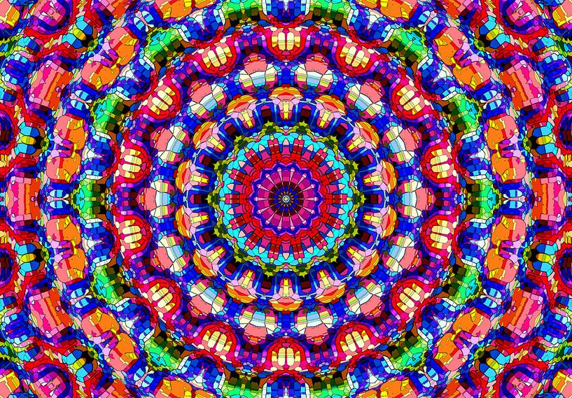 Hippie-Zeit! (Mandala in Rot) von Caroline Lichthart