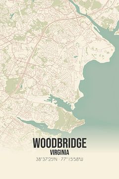 Alte Karte von Woodbridge (Virginia), USA. von Rezona