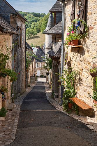 Turenne a small hilltop village with old limestone houses in france