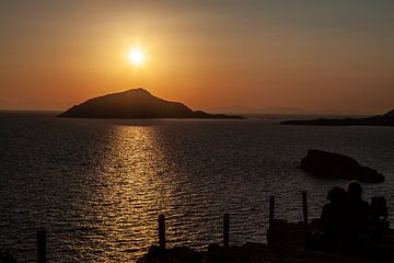 Coucher de soleil au Cap Sounion en Grèce