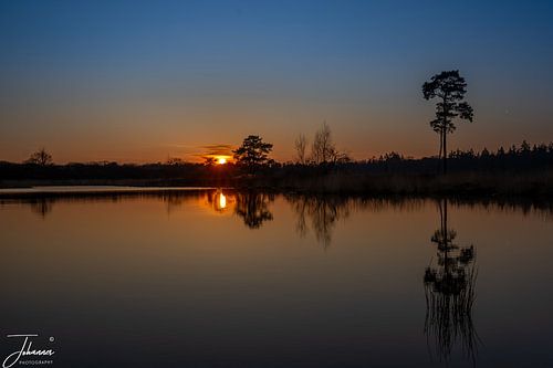 Sunset in de Haterse Vennen (Nijmegen) van Johannes Jongsma