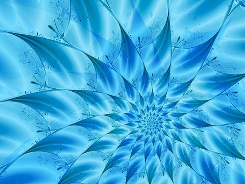 Bloemster in blauw en turkoois