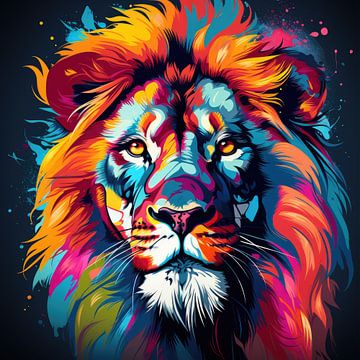 Pop-art leeuw van Niklas Maximilian