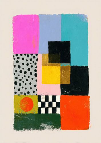 Kleurrijke vierkanten - Abstracte collage