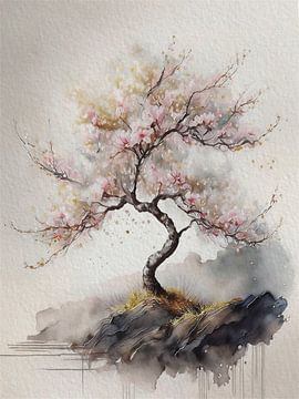 Baum mit Kirschblüte (Sakura) - Serie: Japanische Landschaft - 3 von Studio Pieternel
