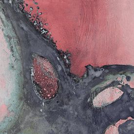 Abstract Pink and Charcoal Art Print by Ela Szczepaniak