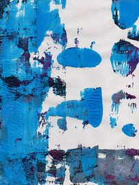 Vibrant blue shapes - abstract minimalist painting by Dina Dankers