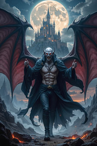 Dark Fantasy Wandbild: SANGRATH – Der mächtige Vampir der Schatten
