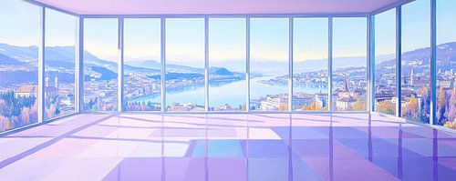 Ruhiger Blick auf Stadt und Wasser